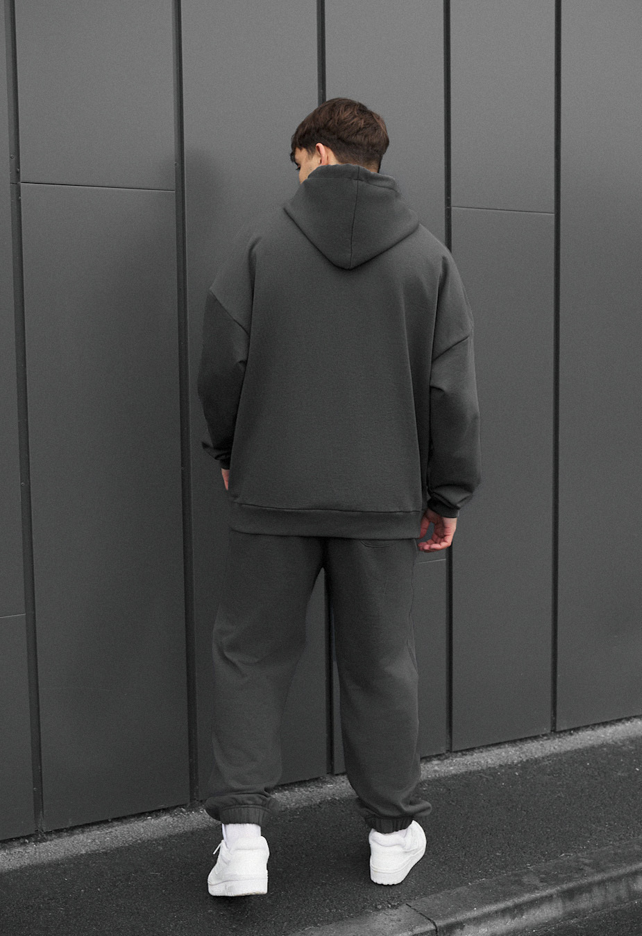 Costum de trening Staff sei logo dark gray oversize
