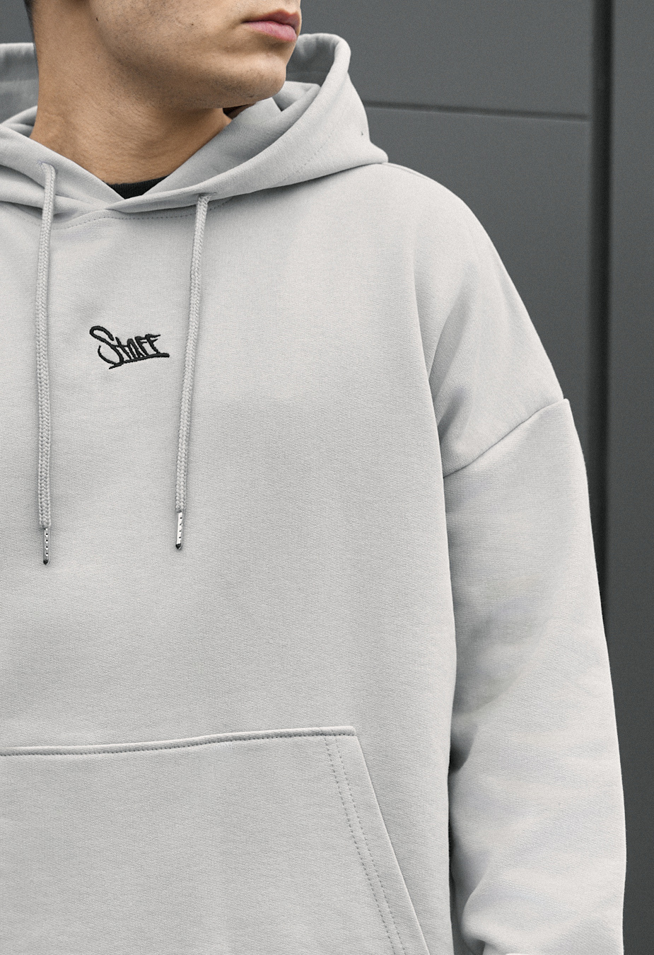 Costum de trening Staff sei logo light gray oversize