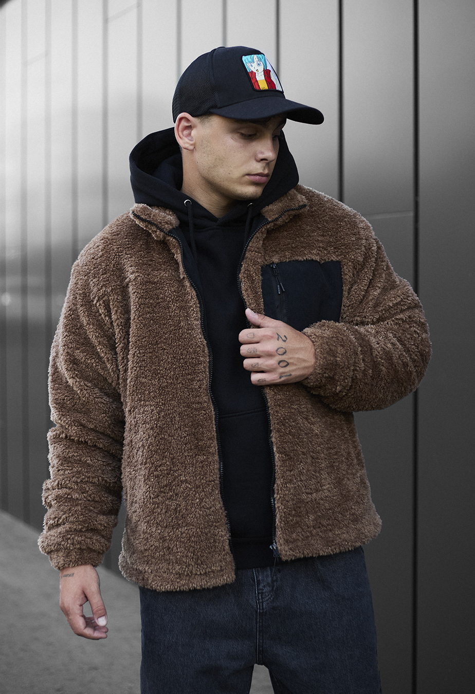 Geacă de blană Staff mo brown