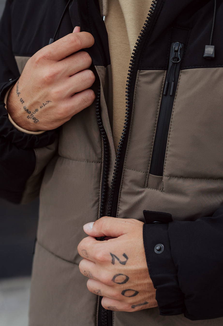 Geacă de iarnă Staff pl khaki & black