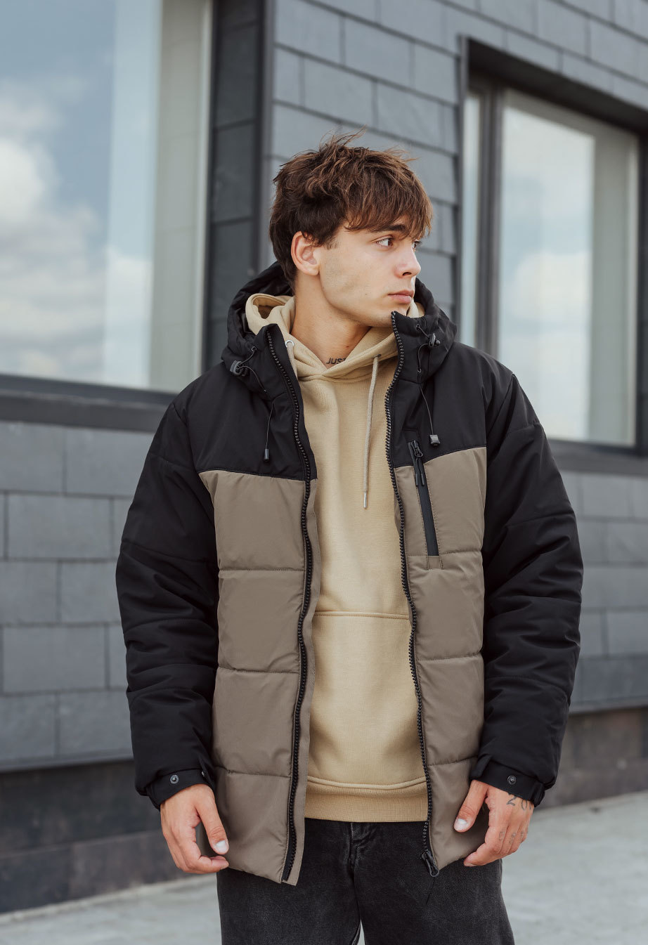 Geacă de iarnă Staff pl khaki & black