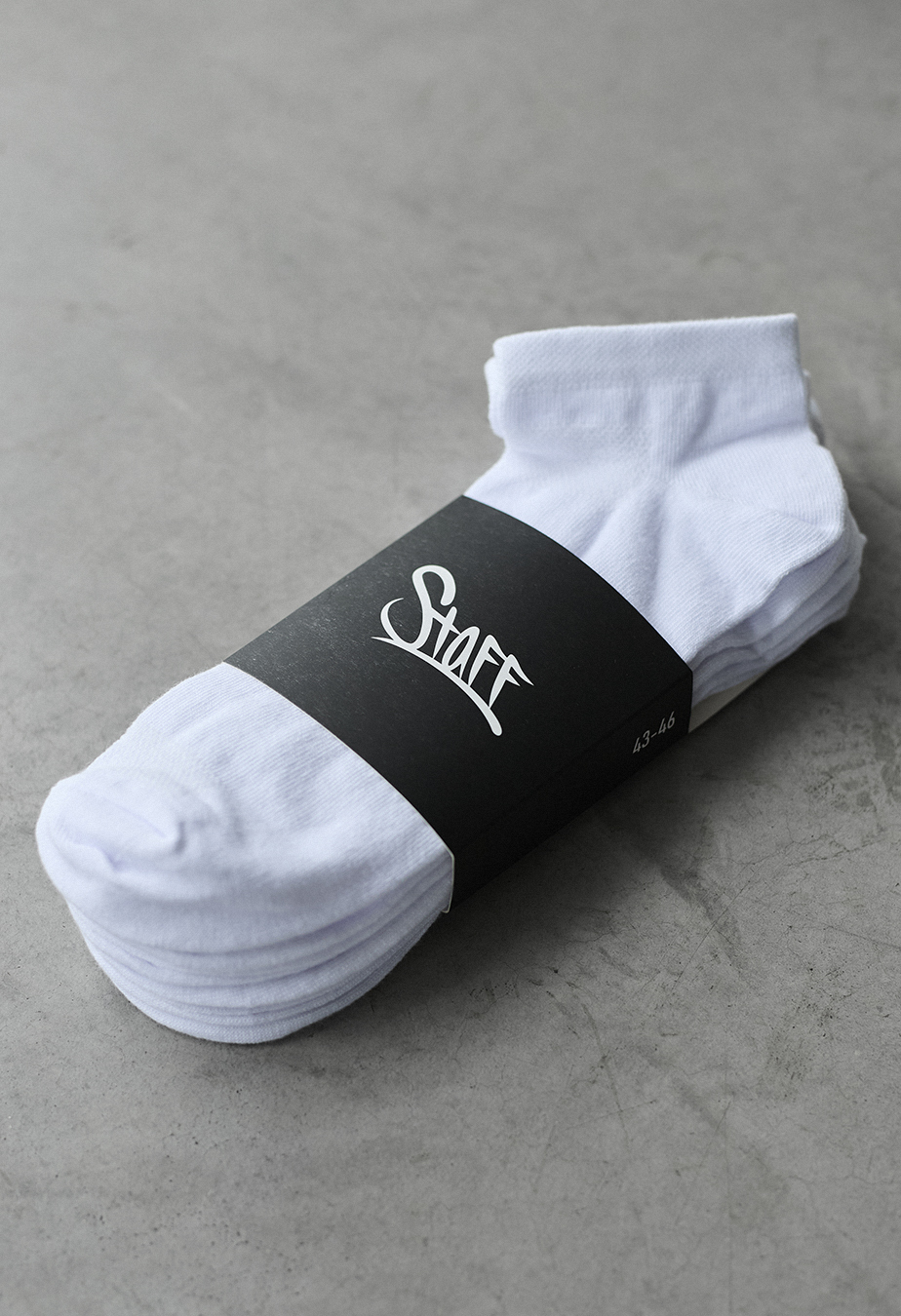 Șosete Staff white 5 perechi short (m.43-46)