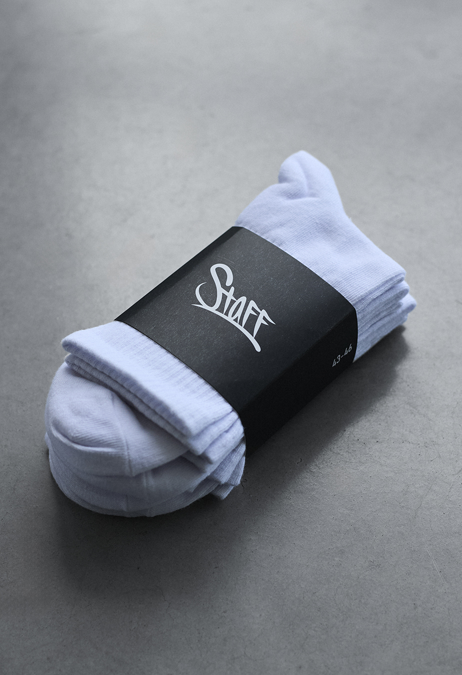 Șosete Staff white 5 perechi long (m.43-46)