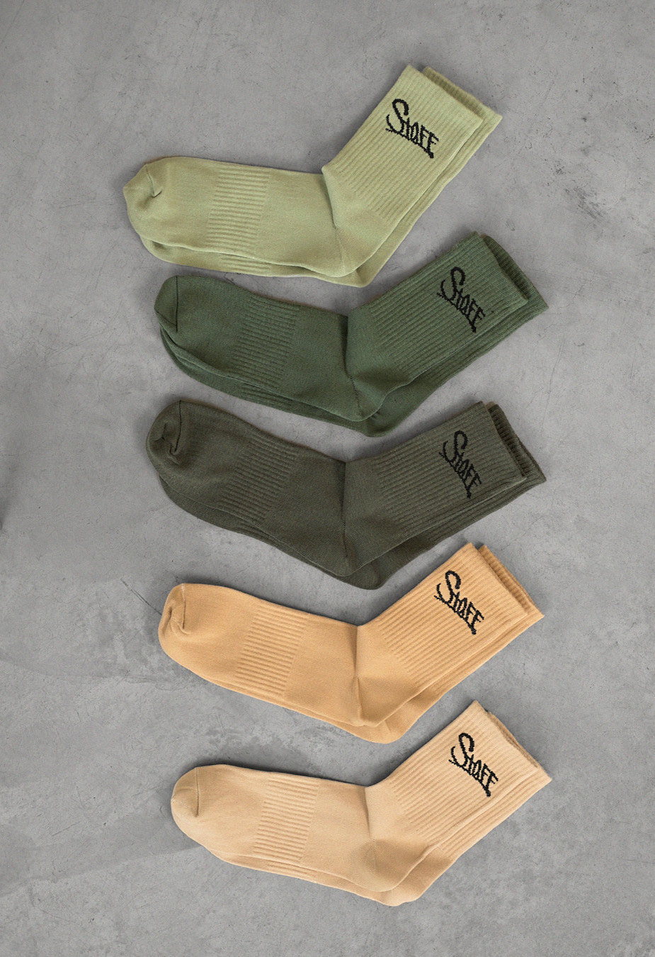 Șosete Staff beige & green (cinci perechi) (m.39-42)