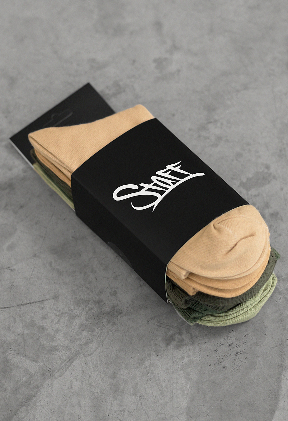 Șosete Staff beige & green (cinci perechi) (m.39-42)