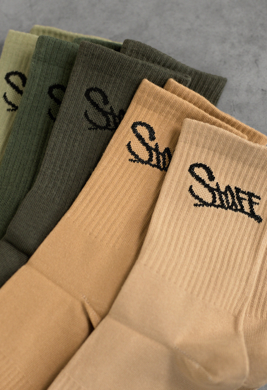 Șosete Staff beige & green (cinci perechi) (m.39-42)