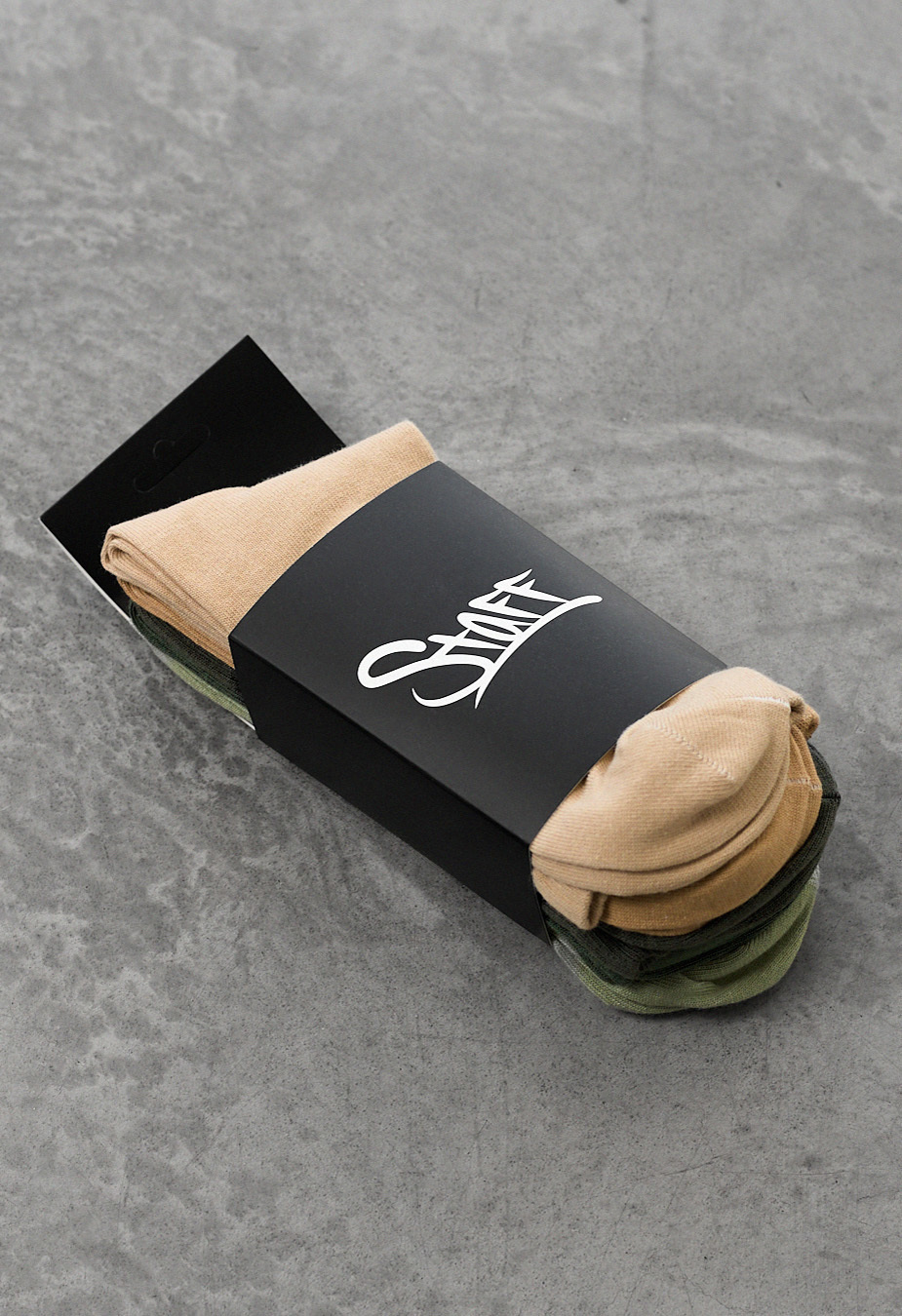 Șosete Staff beige & green (cinci perechi) (m.43-46)