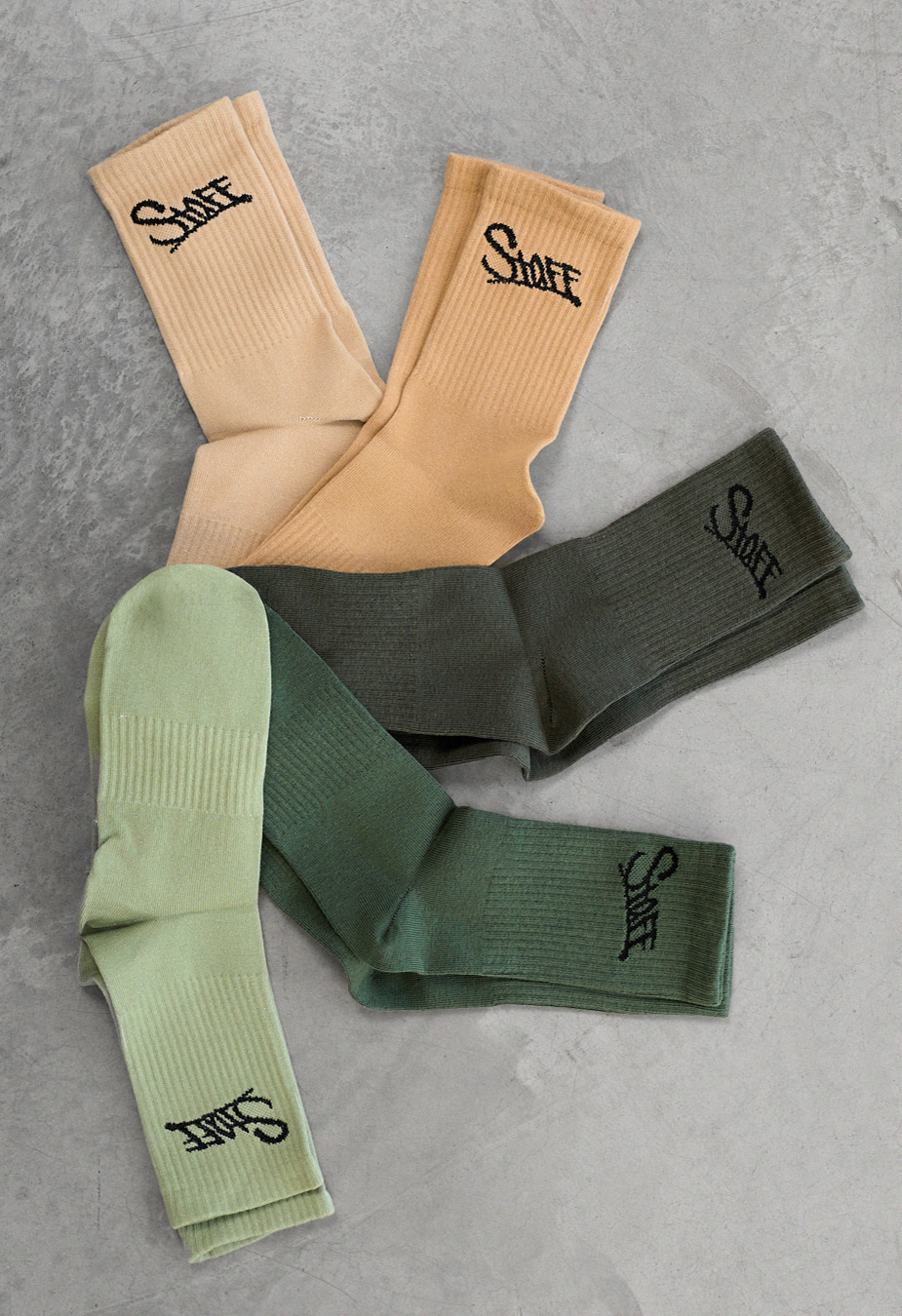 Șosete Staff beige & green (cinci perechi) (m.43-46)