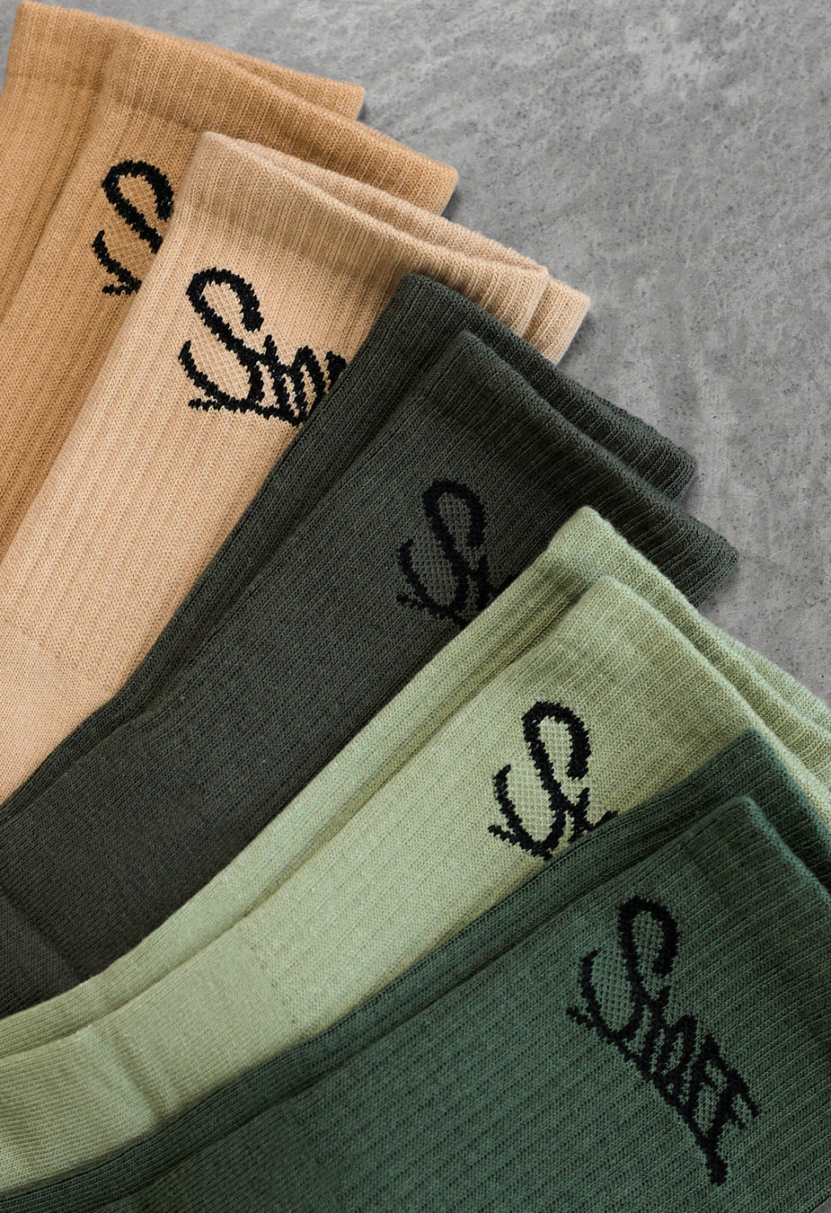 Șosete Staff beige & green (cinci perechi) (m.43-46)