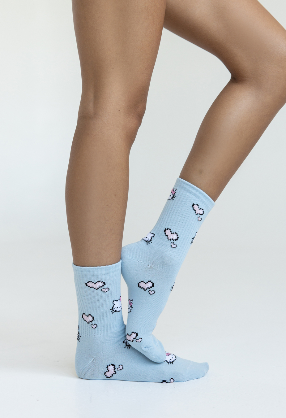 Șosete de damă Staff kitty & hearts light blue